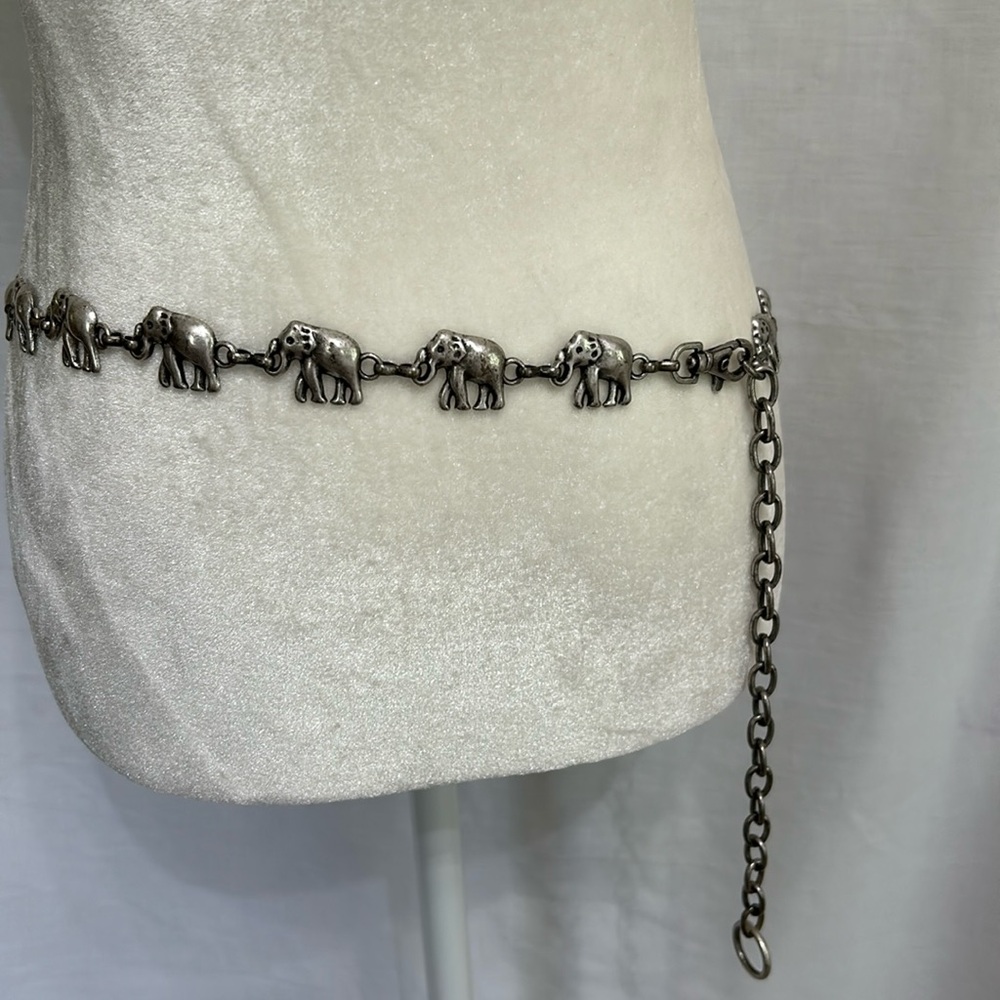 Elephant chain belt - metal/pewter - 43” long